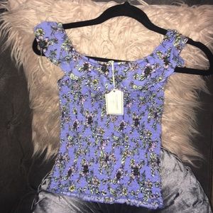 Floral “off the shoulder” top